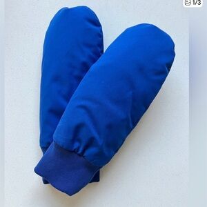 Women’s Blue Down Filled Mittens - Comfortable Winter Gloves - M\L